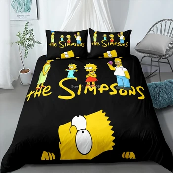 Los Simpsons Piscina de la Familia, Vacaciones de ropa, Impreso funda de Edredón Conjunto con las Fundas de las almohadas Gemelas Completa de Queen King Ropa de cama Ropa de Cama