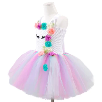 2021 Chica Unicornio Vestidos para Niñas Tutu Princesa Vestidos de Fiesta de la Flor de Cumpleaños Cosplay Disfraces de Halloween de las Niñas Ropa