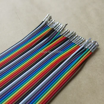 40pcs/lot/banda de 50 cm de Longitud Dupont Puente de Cable hembra-Hembra Conector Pin de 2.54 mm de la Cinta del arco iris puede ser personalizado