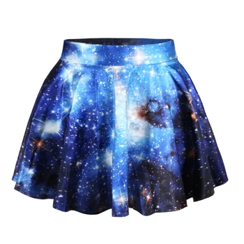 Nueva Moda 3D Galaxy Mini Falda de Verano de la Falda Faldas de la Galaxia de la Mujer de la Falda Casual Faldas Plisadas Mayorista
