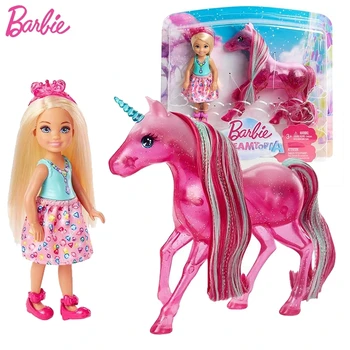 Original de la Muñeca Barbie Dreamtopia Unicornio Chelsea Muñecas para las Niñas de Bebé Pony Casa de Juguetes Accesorios de los Niños Juguetes para Niños Juguetes
