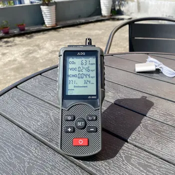 Enchufe de la UE de la Calidad del Aire Probador de Detector de CO2 TVOC Medidor Detector de Carga USB de la Temperatura Y la Humedad Monitor Dispositivo de Medición