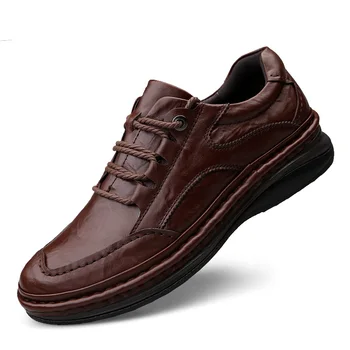 Nueva marca de los hombres Zapatos de los hombres Casual Cuero Genuino de los pisos de los hombres de negocios zapatos casuales mejor quaity de Negocios Zapatos Formales 2019 Nuevo