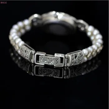 BOCAI real S925 plata esterlina de las pulseras de las mujeres de plata Tailandés de la Perla Pulsera de la joyería de la moda 2021 puro Argentum de la mano de la cadena de