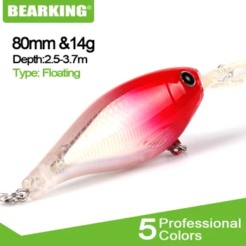 Perfecto Bearking caliente lindo modelo de 2017,bueno Un+ señuelos de pesca minnow,la calidad profesional de shad. 8cm/14g,depth2-4m de cebo de pesca
