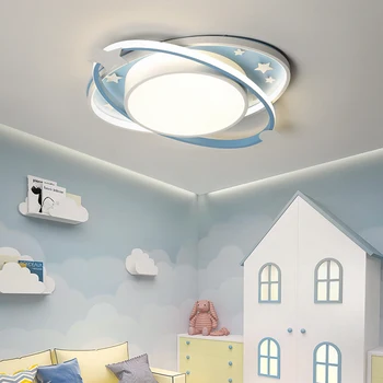 Moderno LED Oval de la Luz de Techo Nórdicos Regulable Lámpara con control Remoto Azul Rosa Anillo de Iluminación de la lámpara para Niños Dormitorio tipo Loft Cocina