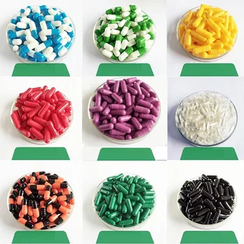10000 pcs 2# muchos tipos de colores de la cápsula de Gelatina hueco cápsulas vacías unido o separado