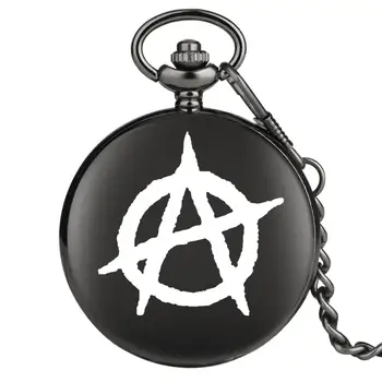 Exquisito Anarquista Signo Patrón Reloj de Bolsillo para los Hombres de Aleación de Gran Aproximada de la Cadena Colgante de Relojes el reloj de bolsillo hombre